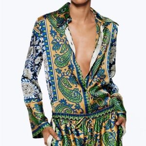 Zara Multicolor Paisley Blouse